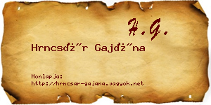 Hrncsár Gajána névjegykártya